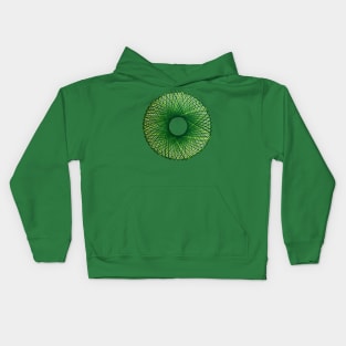 Spirograph Green Gingham-esque Pattern Kids Hoodie